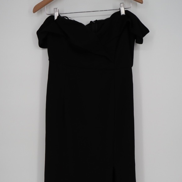 Lulus Song of Love Maxi Dress Womens Large Black Off-The-Shoulder Front Slit - Picture 3 of 8